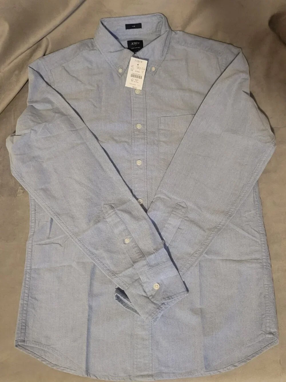 J. Crew Men's Long Sleeve Button Down Shirt Slim Flex Oxford Size Small Blue NWT